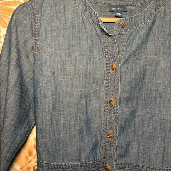 J.Jill Denim Button-Front Shirt Women’s Dress - Blue Size 5 - Picture 5 of 8